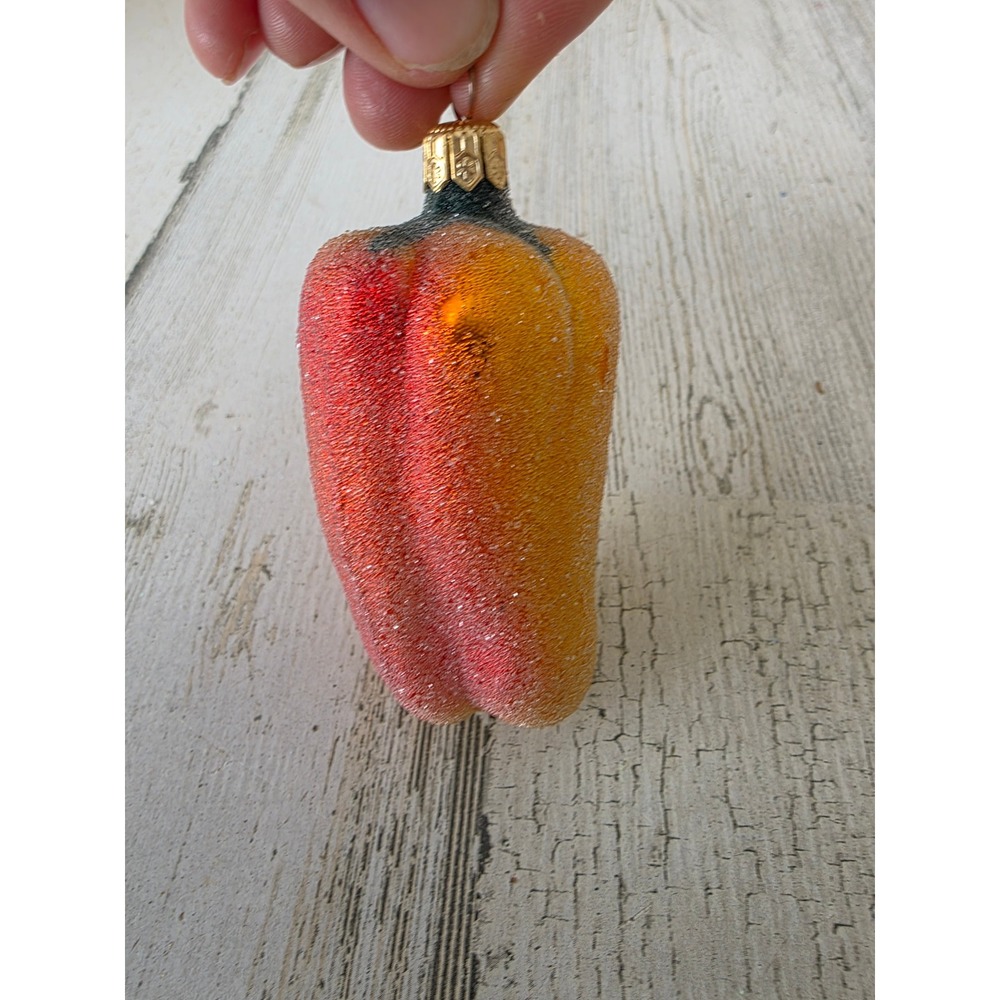 Vintage‎ radko pepper glitter sugared vegetable ornament glass Xmas kitchen tree
